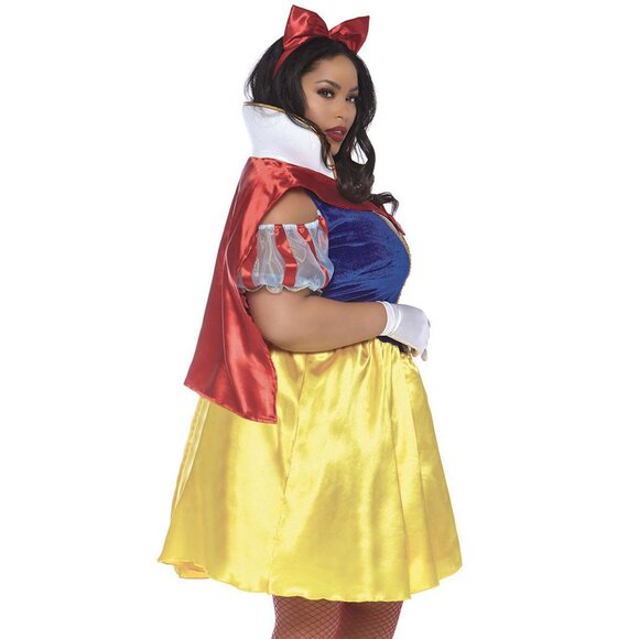 Snow White Costume 1x/2x Women Plus Size Fairy Tale Dress Halloween Roleplay Set - Picture 5 of 10